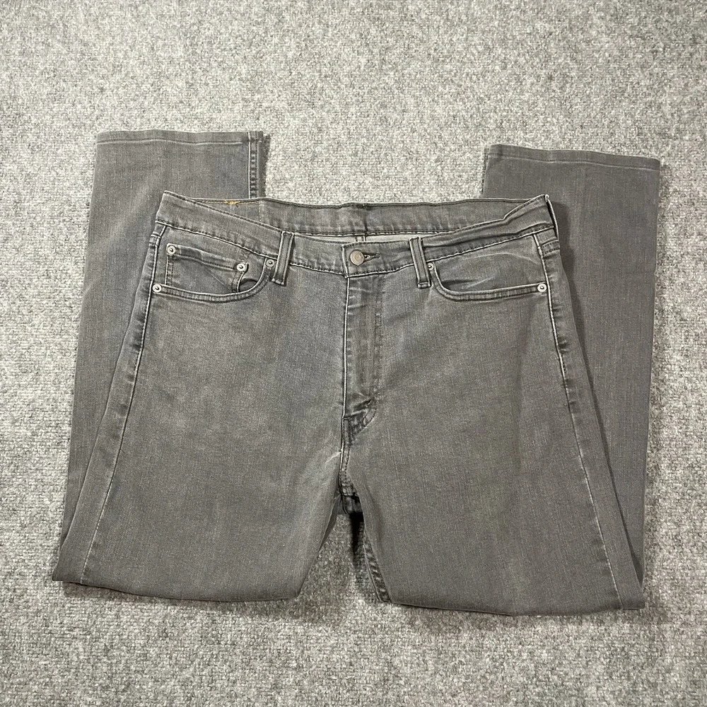 Levi's Men's 513 Straight Leg 36x30* Flex Fit Washed Black Denim Jeans